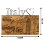 Wallity Escultura de pared I Love You Italy en Negro y Nogal
